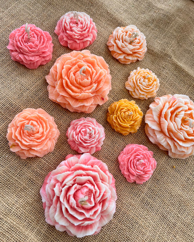 Peony Flower Candle