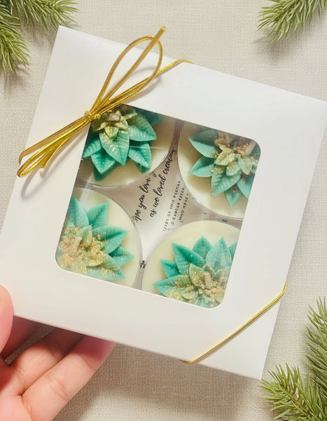 Holly Leaf Christmas Maxi Tealights