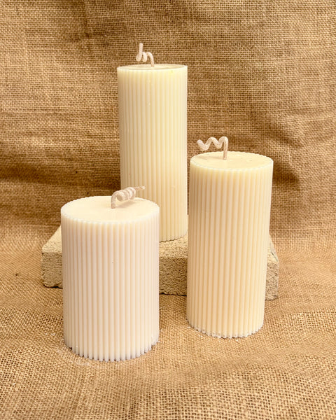 Ribbed Pillar Candles