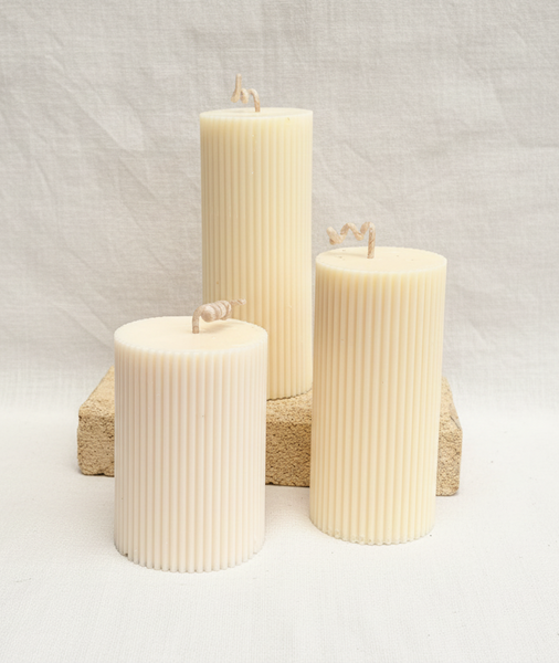 Ribbed Pillar Candles