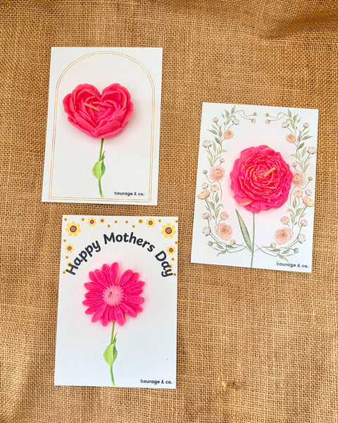 Mother’s Day Daisy Flower Candle Card