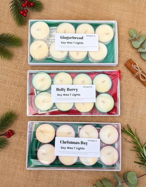 Festive Soy Wax T Light Candles