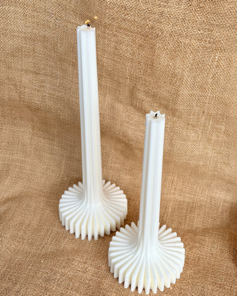 Ribbed Vase Column Soy Candle | Sculptural Pillar Candle