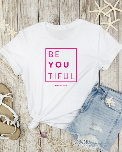 BeYouTiful Women's Tee - Pink Print