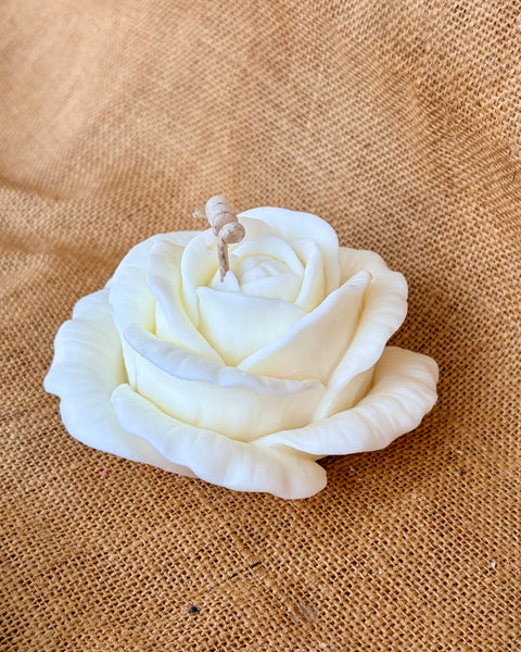 Large Rose Flower Soy Candle