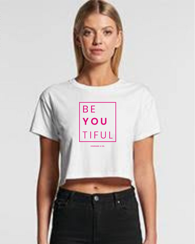 BeYouTiful Crop Tee - Pink Print