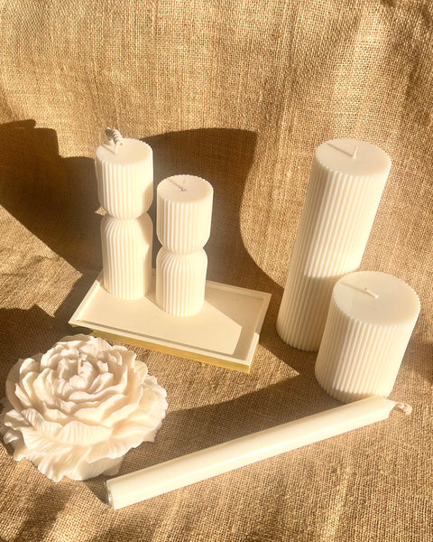 Ribbed Pillar Candles