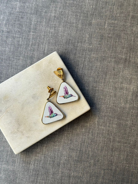 Hand-Painted Wooden Statement Earrings | Luxe Artisan Collection