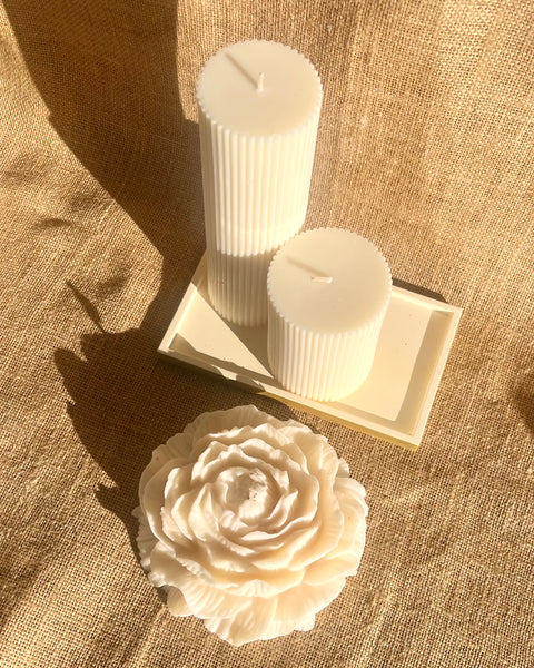 Ribbed Pillar Candles