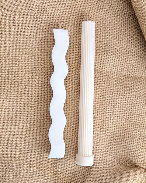 Ribbed Dinner Candle