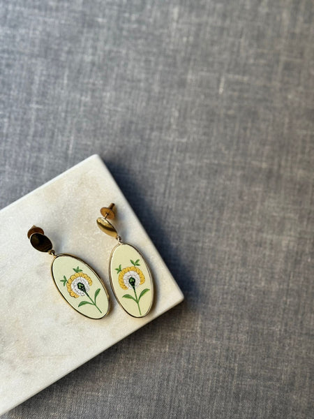 Hand-Painted Wooden Statement Earrings | Luxe Artisan Collection