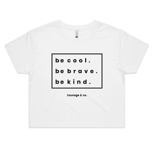 Be Cool Crop Tee - Black Print