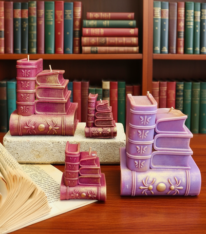 Quiet Library Stack Book Candles