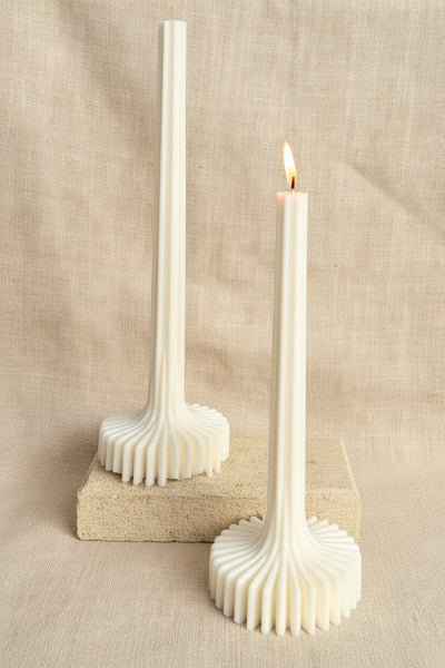 Ribbed Vase Column Soy Candle | Sculptural Pillar Candle