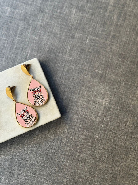 Hand-Painted Wooden Statement Earrings | Luxe Artisan Collection