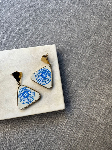 Hand-Painted Wooden Statement Earrings | Luxe Artisan Collection