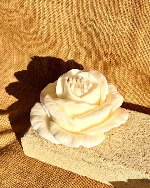 Large Rose Flower Soy Candle
