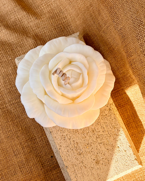 Large Rose Flower Soy Candle