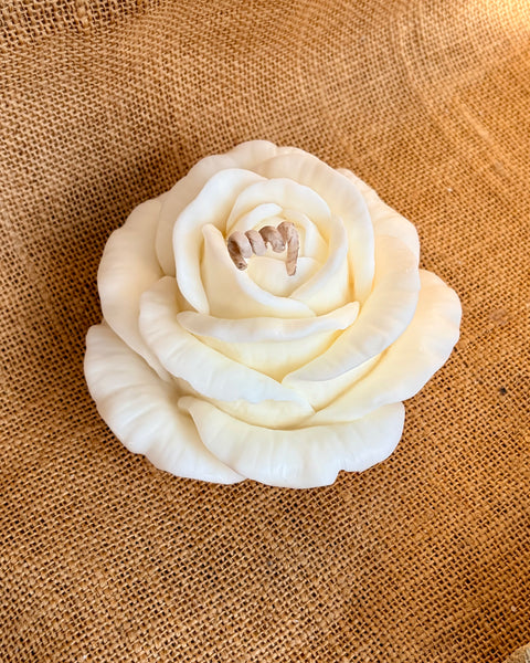Large Rose Flower Soy Candle