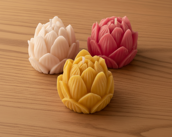 Large Lotus Flower Soy Candle