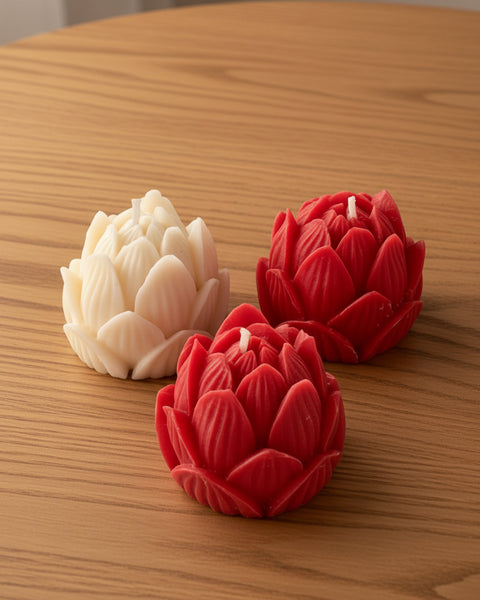 Large Lotus Flower Soy Candle