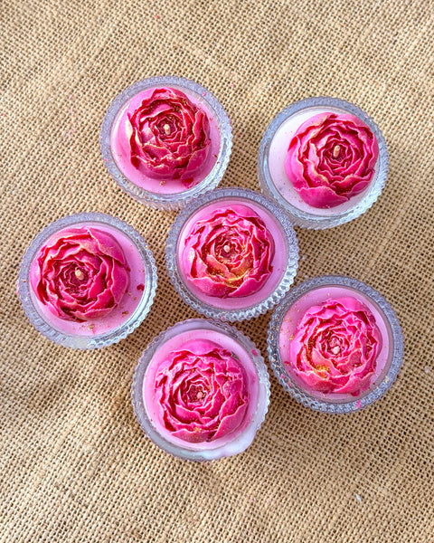 Blushing Bloom Mini Flower Candle