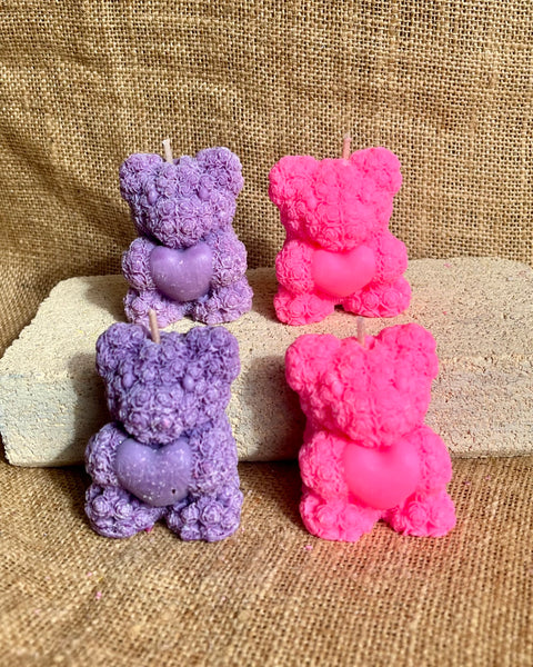 Rose Teddy Bear Soy Candle