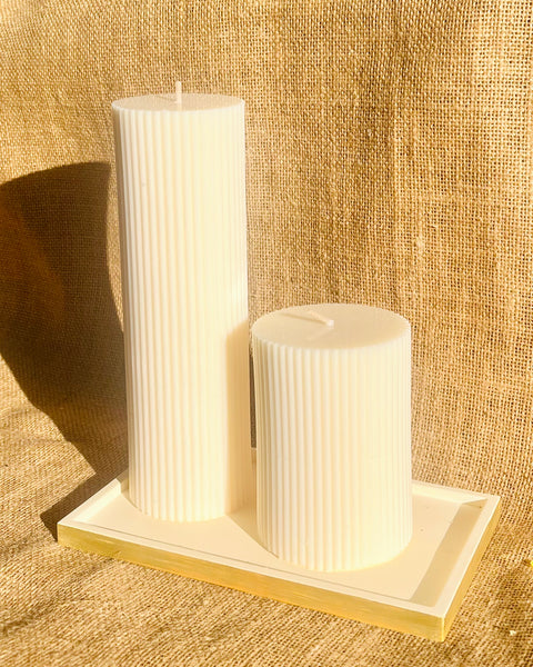 Ribbed Pillar Candles