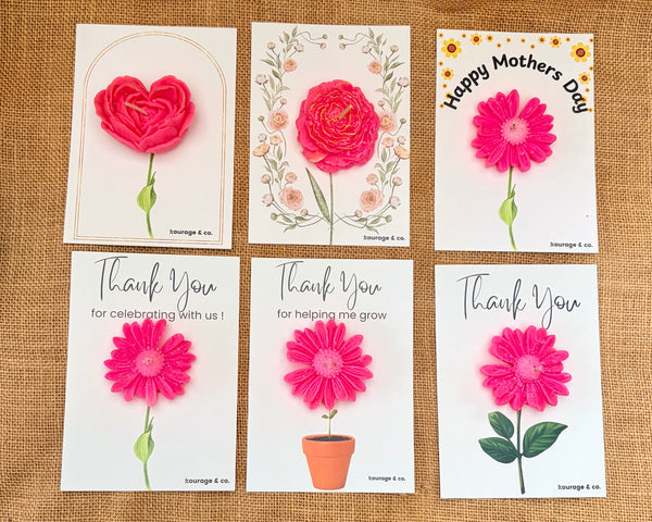 Mother’s Day Daisy Flower Candle Card
