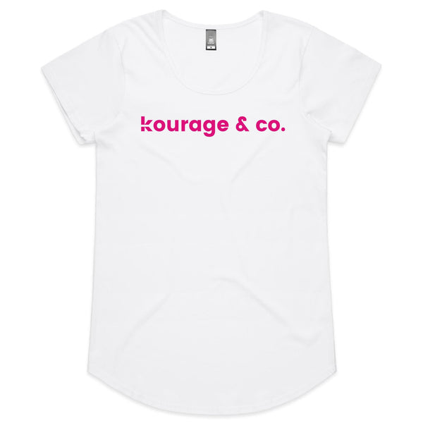 Kourage & co Women's Scoop Tee - Pink Print