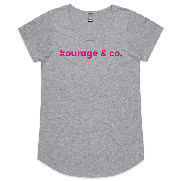 Kourage & co Women's Scoop Tee - Pink Print