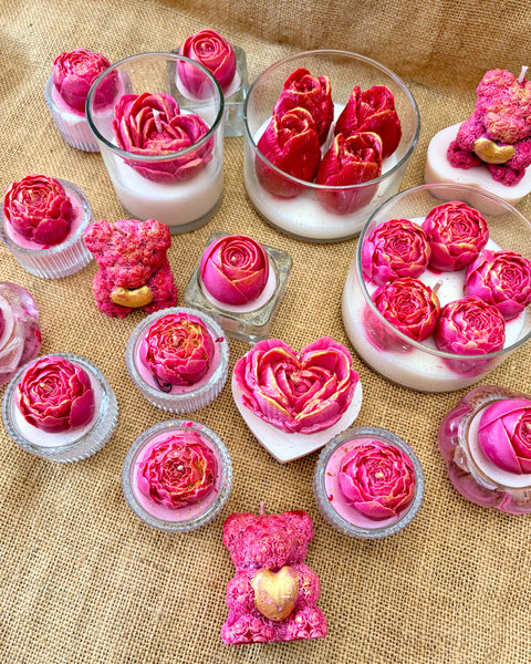 Blushing Bloom Mini Flower Candle
