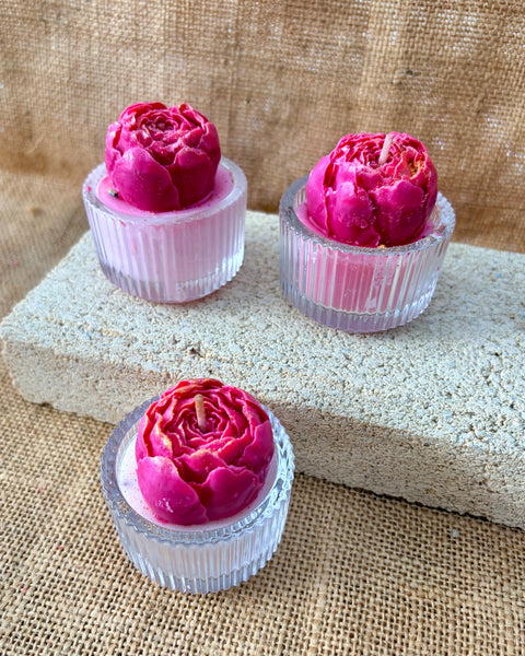 Blushing Bloom Mini Flower Candle