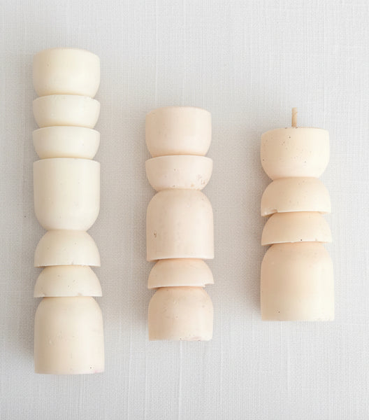 Stacked Pebble Pillar Candle