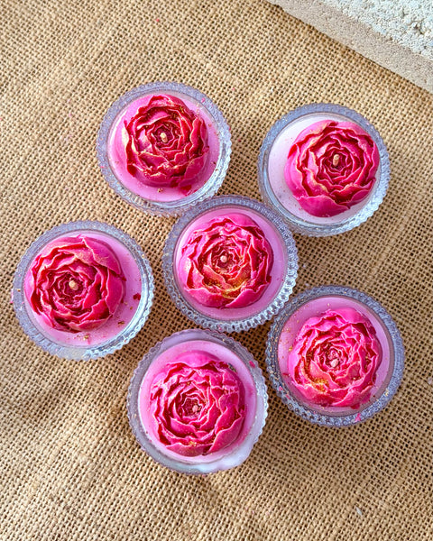 Blushing Bloom Mini Flower Candle