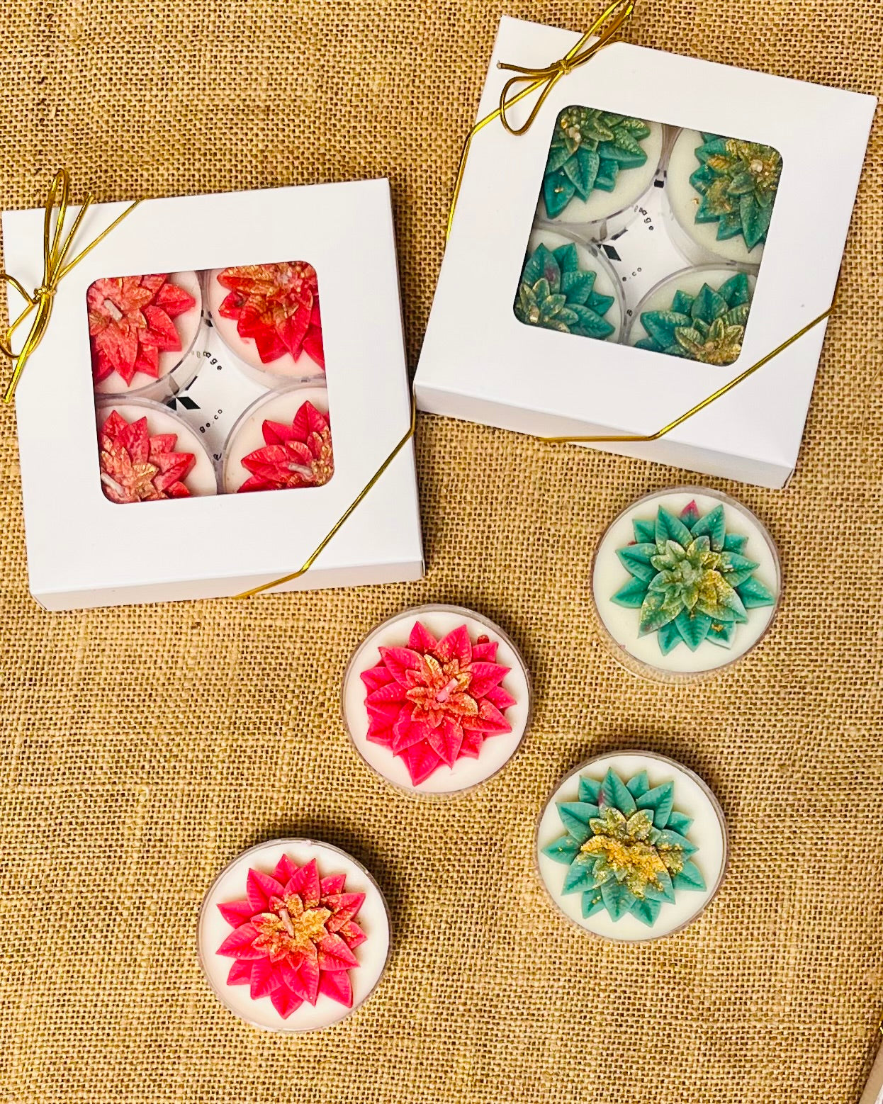 Holly Leaf Christmas Maxi Tealights