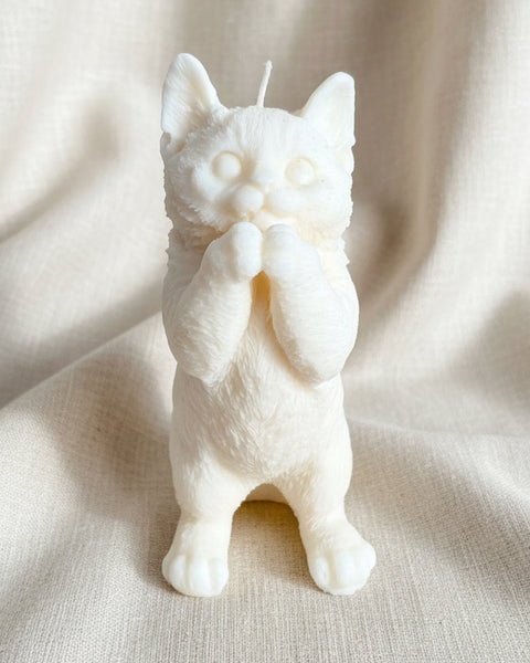 Large Cat Soy Candle | Sculptural Animal Candle