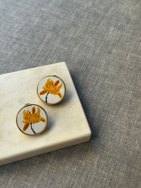 Hand-Painted Wooden Statement Earrings | Luxe Artisan Collection