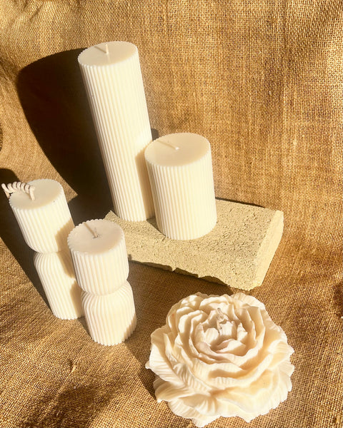 Ribbed Pillar Candles