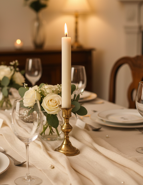 Ribbed Dinner Candle