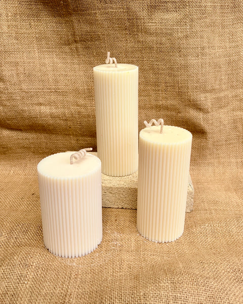 Ribbed Pillar Candles