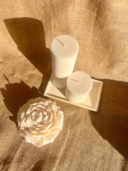 Ribbed Pillar Candles
