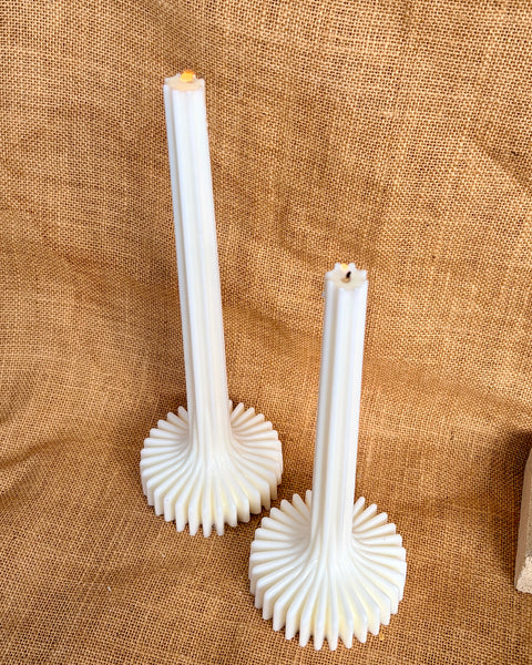 Ribbed Vase Column Soy Candle | Sculptural Pillar Candle