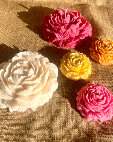Grand Peony Flower Candle