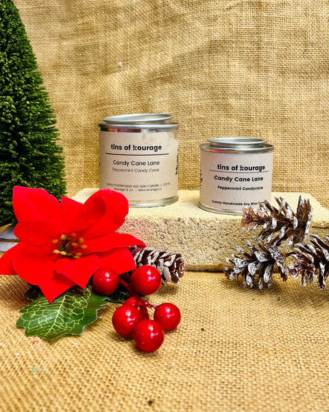 Candy Cane Lane – Christmas Soy Candle Tin