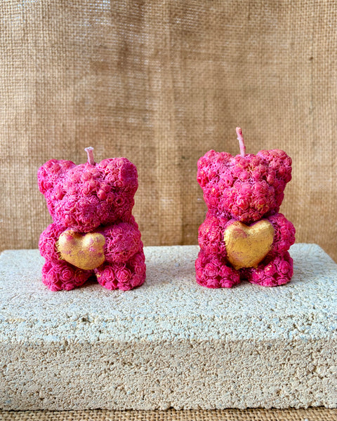 Rose Bear Candle