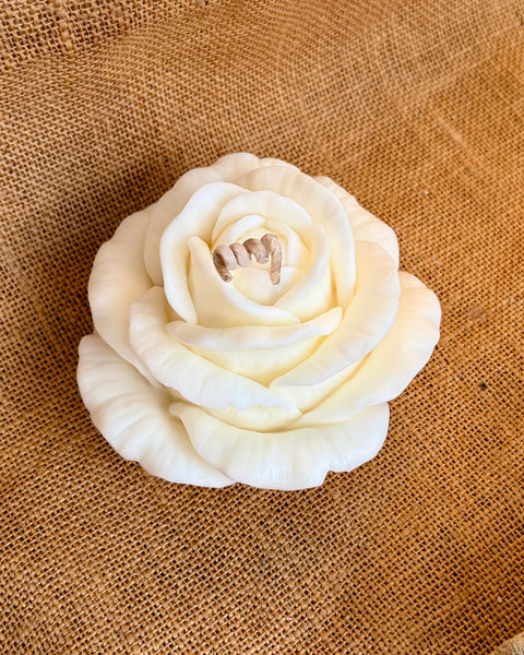 Large Rose Flower Soy Candle