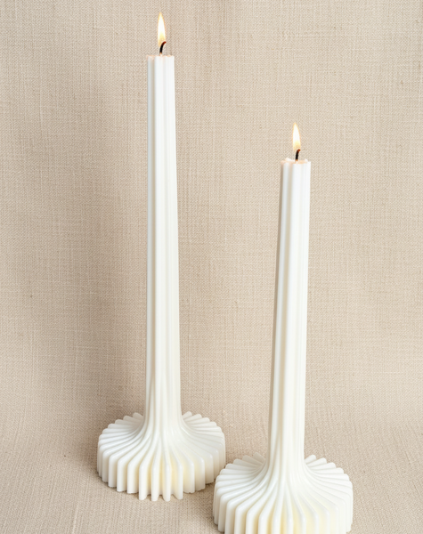 Ribbed Vase Column Soy Candle | Sculptural Pillar Candle