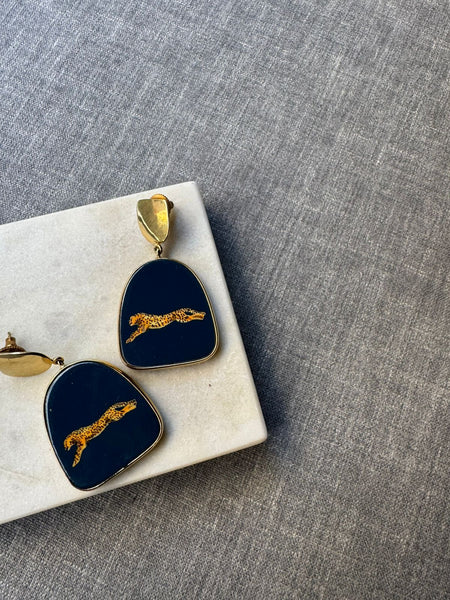 Hand-Painted Wooden Statement Earrings | Luxe Artisan Collection