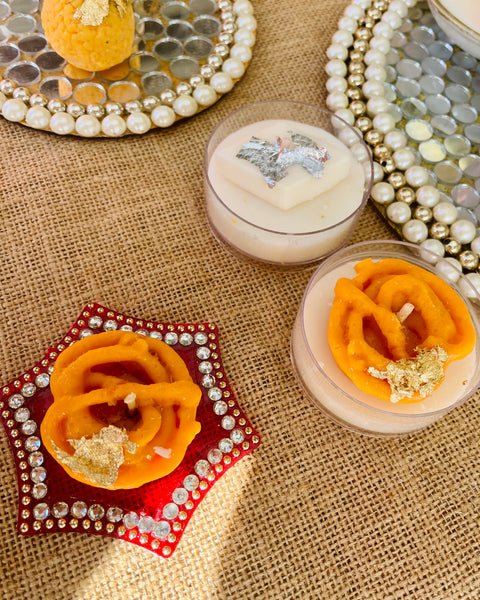 Jalebi & Kaju Katli Diya Candle